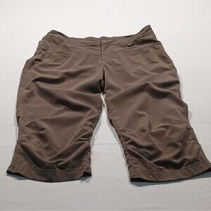 Shebeest Women’s Brown Bermuda Cycling Shorts Size L-XL Nylon Spandex Pockets